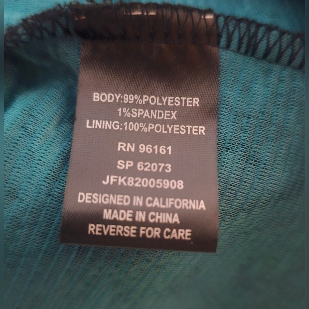 BeBop Teal & Black Damask Fit & Flare Dress Sleeveless Party Dress Size Medium - Picture 4 of 5